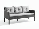 Ettaro 5-Piece Outdoor Lounge Set - Black + Grey