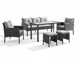 Ettaro 5-Piece Outdoor Lounge Set - Black + Grey