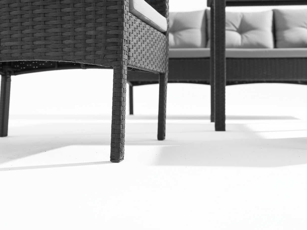 Ettaro 5-Piece Outdoor Lounge Set - Black + Grey