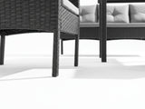 Ettaro 5-Piece Outdoor Lounge Set - Black + Grey