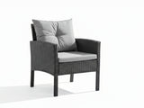 Ettaro 5-Piece Outdoor Lounge Set - Black + Grey