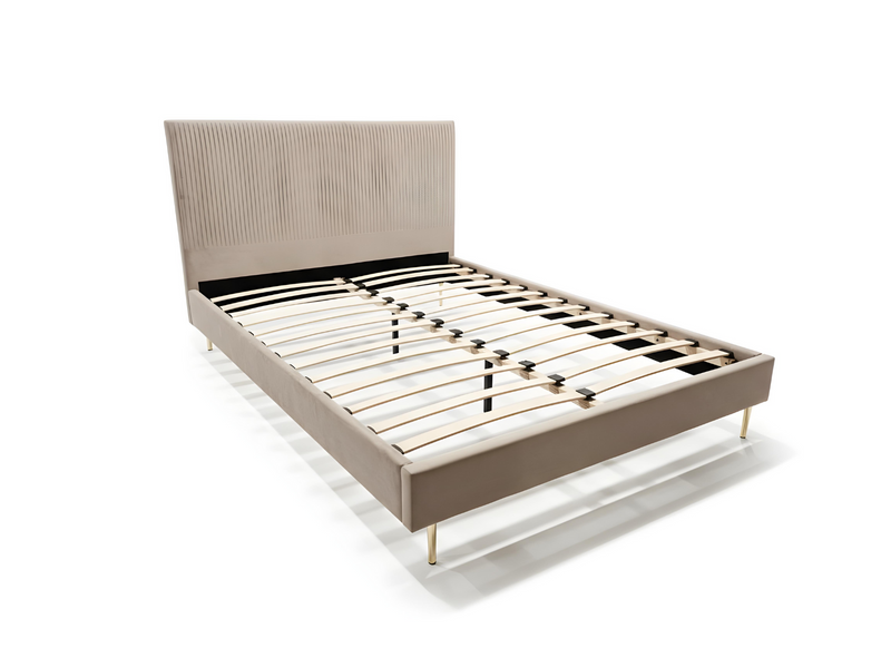 Fenix Velvet Bed Frame Brown - Queen