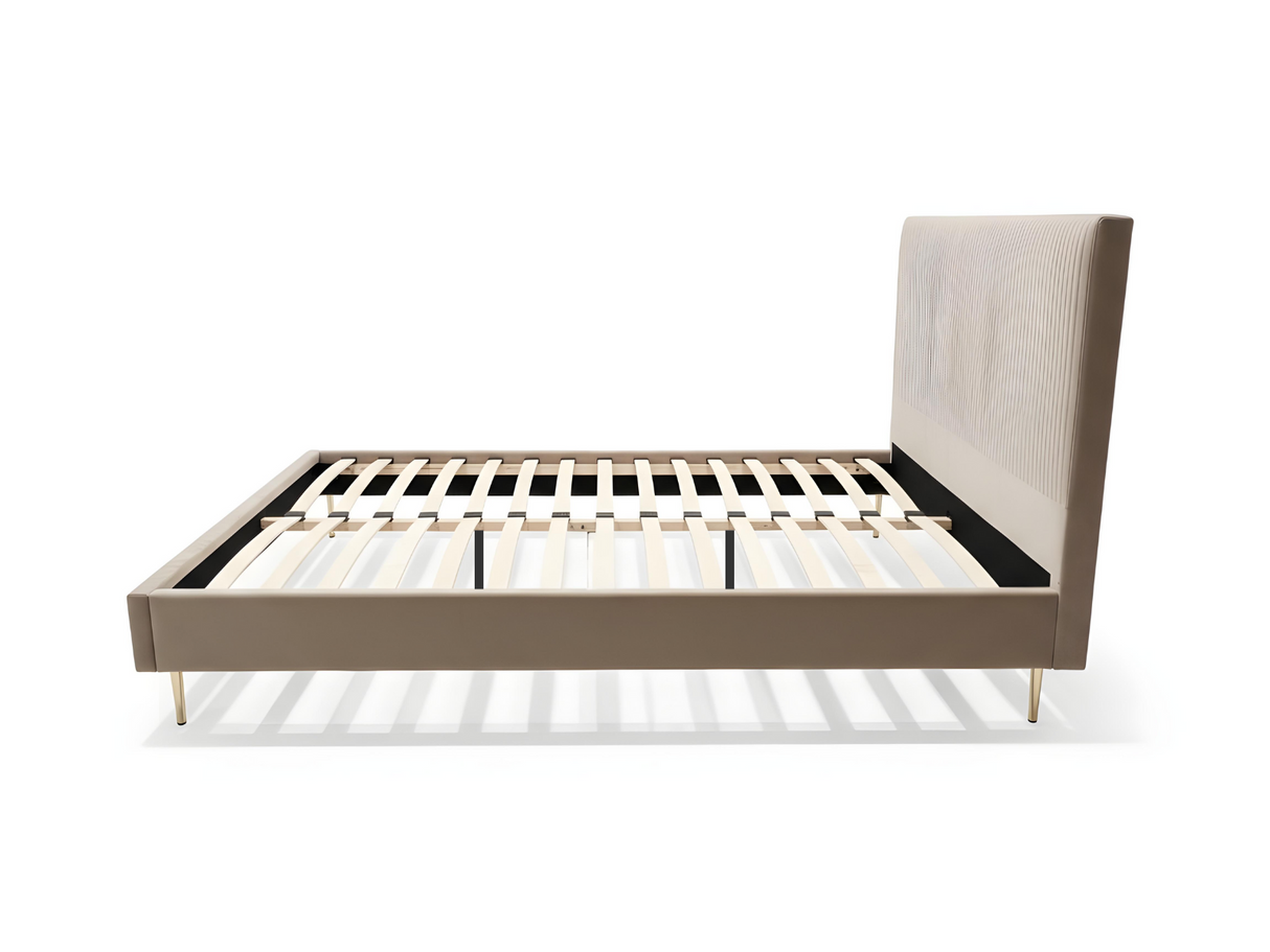 Fenix Velvet Bed Frame Brown - Queen