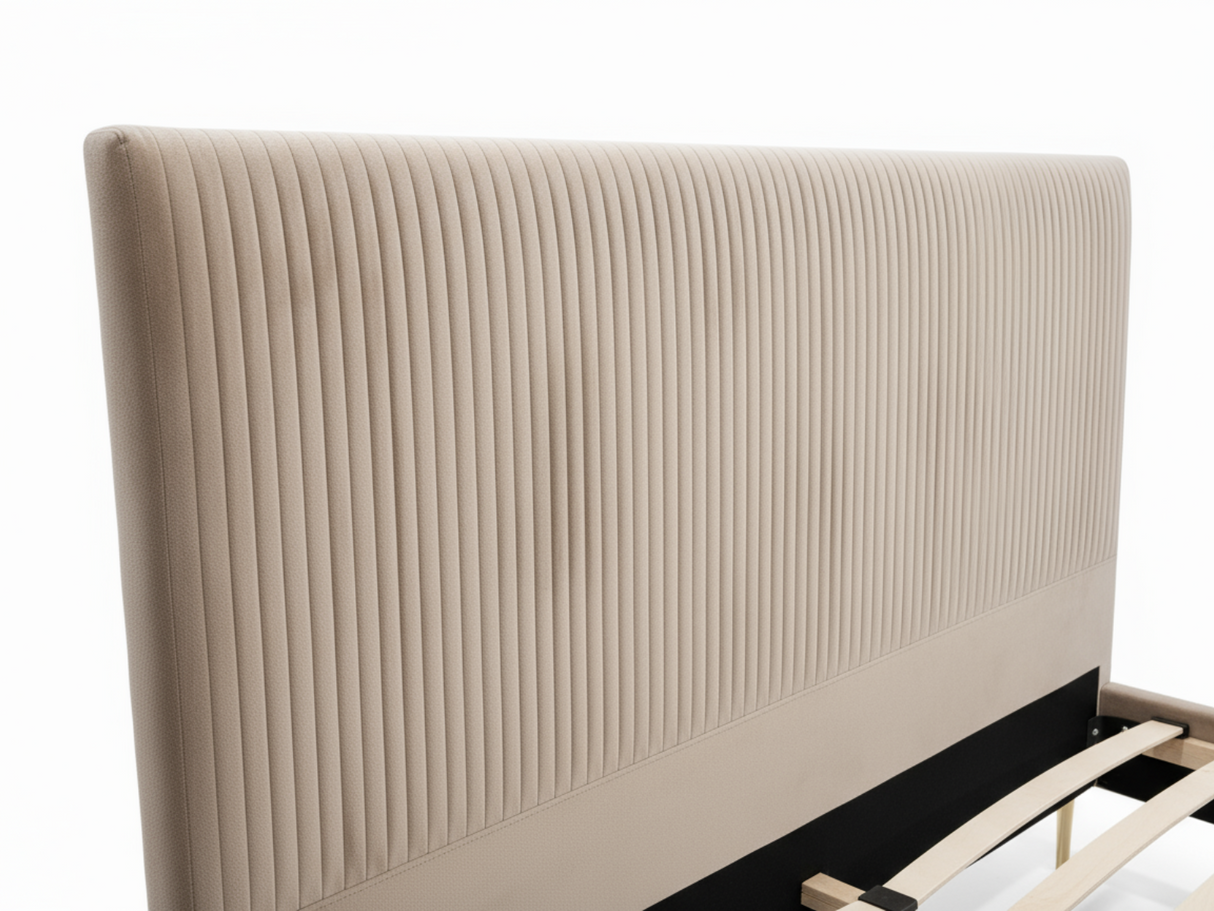 Fenix Velvet Bed Frame Brown - Queen