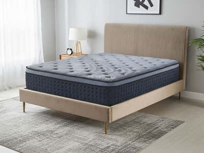 Fenix Velvet Bed Frame Brown & Euro Top Mattress B34 – Queen (Combo)