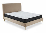 Fenix Velvet Bed Frame Brown & Xclusive Pocket Spring Mattress X20 Queen