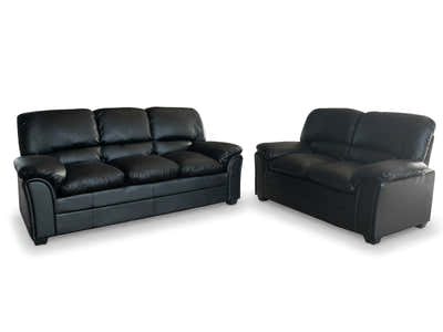 Braura PU Leather Sofa Set - Black