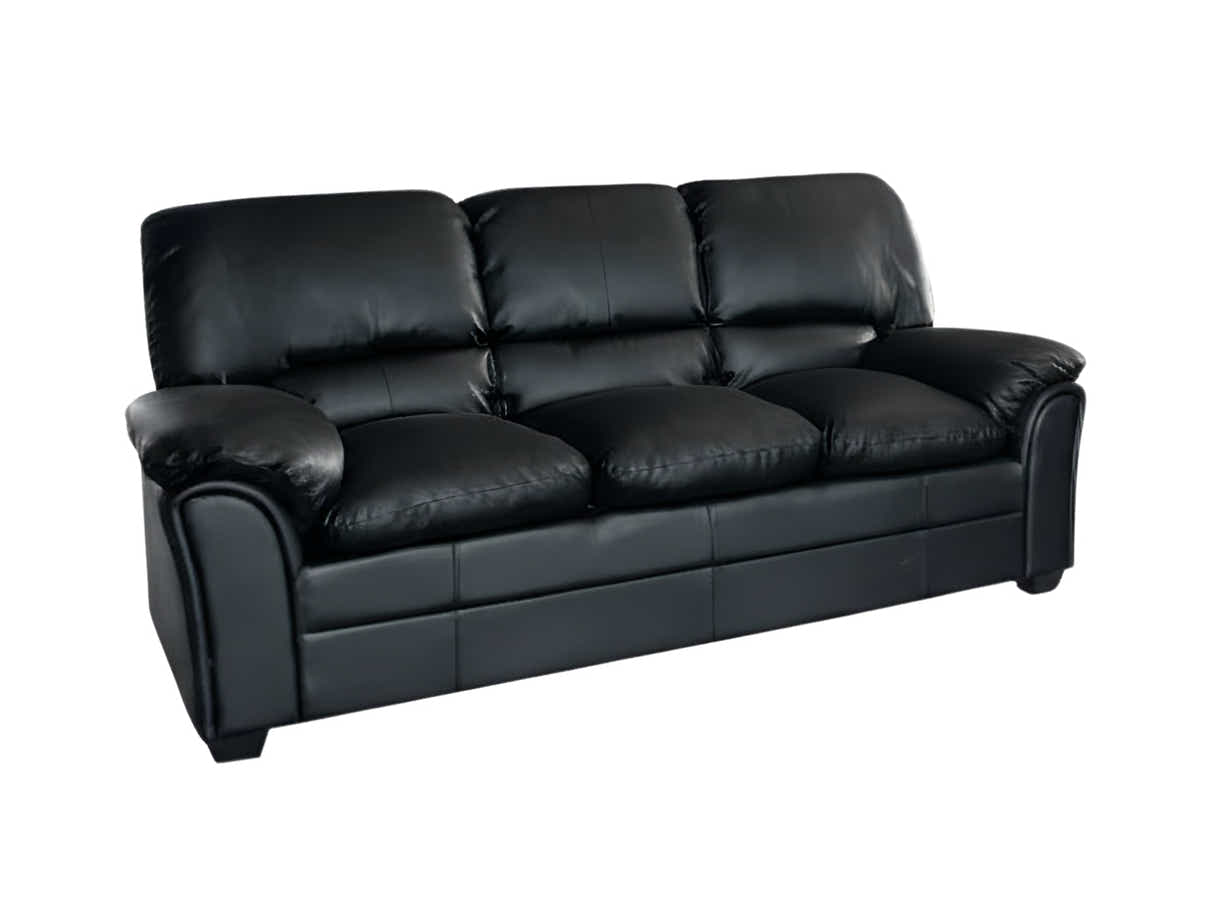 Braura PU Leather Sofa Set - Black
