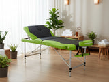 Massage Table Portable Aluminum 3-Fold Green+Black