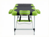 Massage Table Portable Aluminum 3-Fold Green+Black