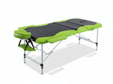 Massage Table Portable Aluminum 3-Fold Green+Black