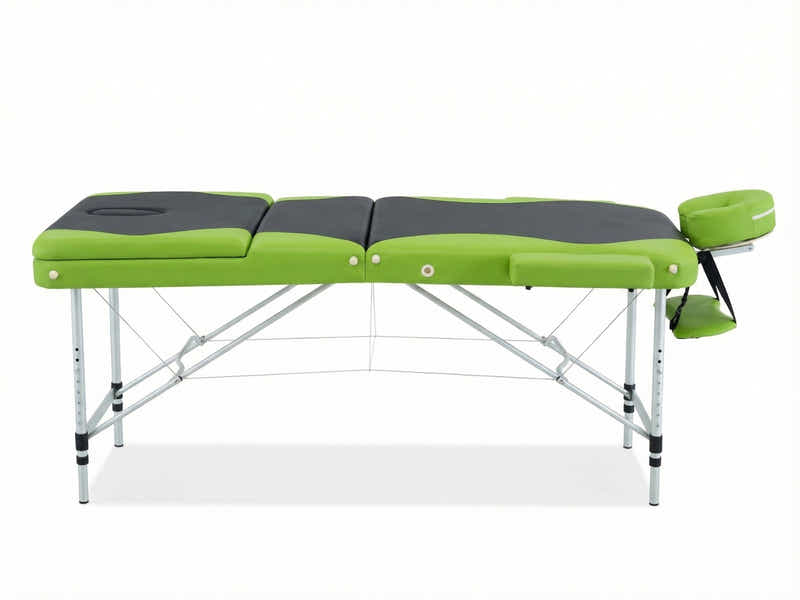 Massage Table Portable Aluminum 3-Fold Green+Black