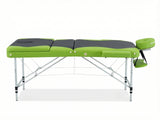 Massage Table Portable Aluminum 3-Fold Green+Black