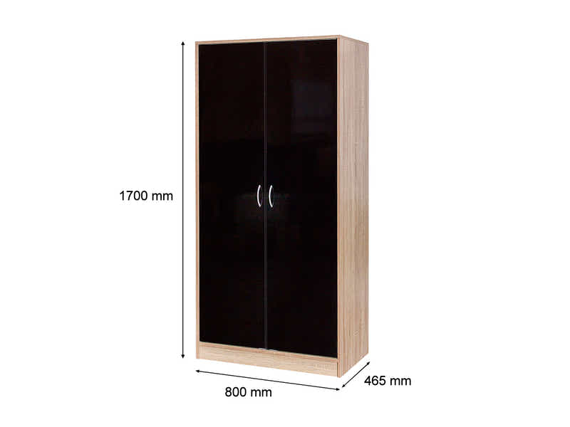 Bardalona 2-Door Wardrobe - Gloss Black