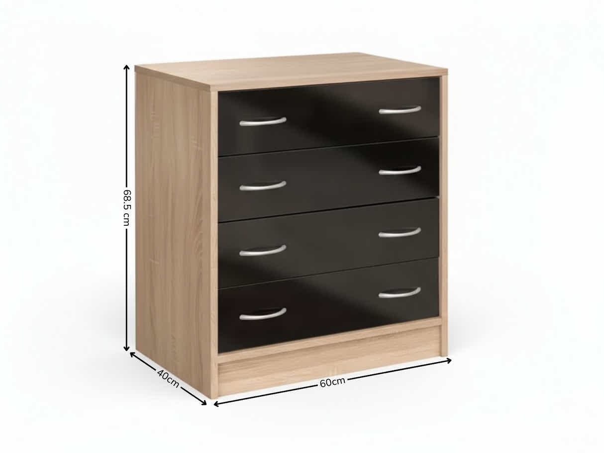 Bardalona 4-Drawer Chest - Gloss Black