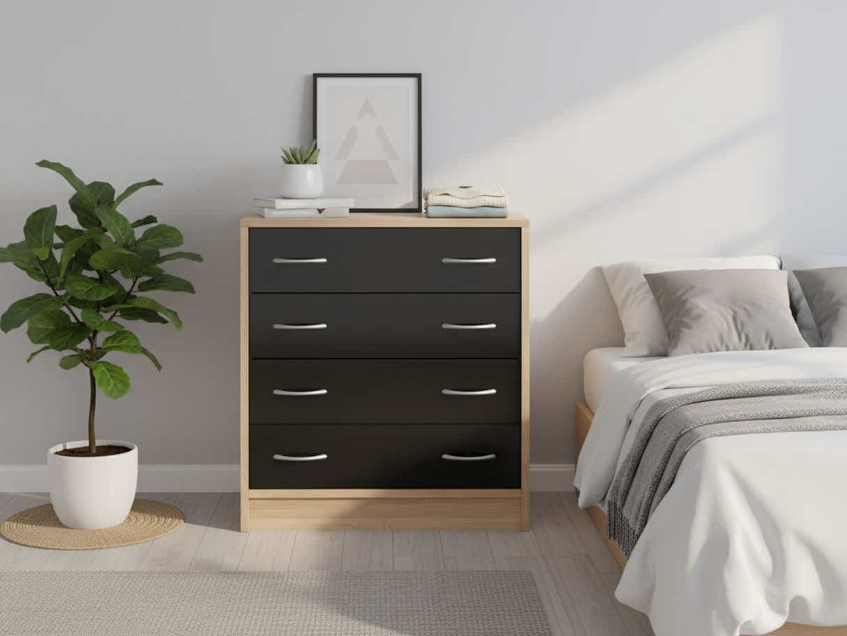 Bardalona 4-Drawer Chest - Gloss Black