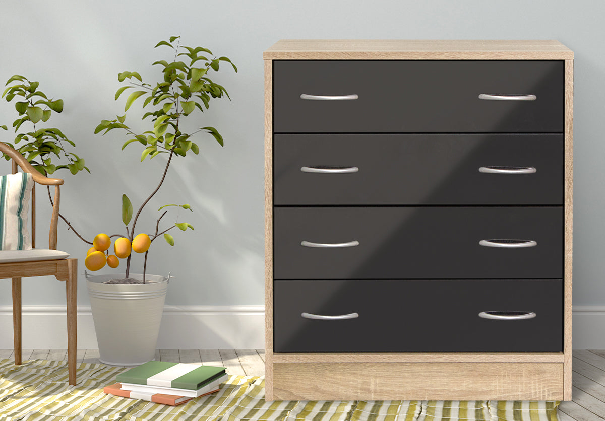Bardalona 4-Drawer Chest - Gloss Black