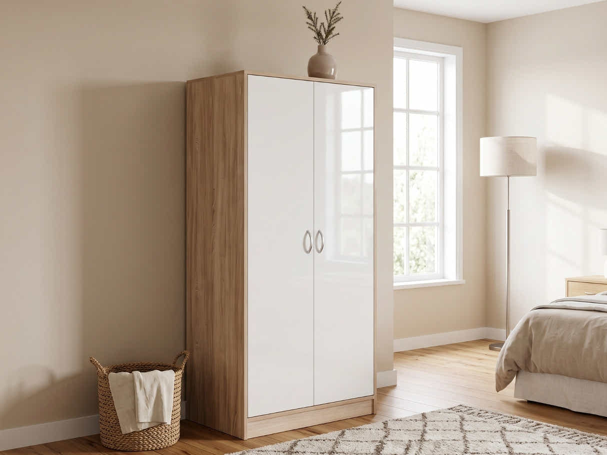 Bardalona 2-Door Wardrobe - Gloss White