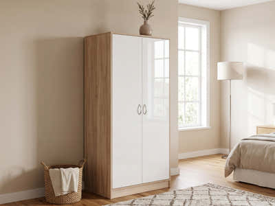 Bardalona 2-Door Wardrobe - Gloss White