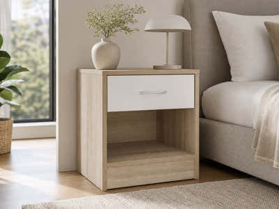 Bardalona Bedside Table - Gloss White