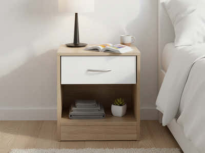 Bardalona Bedside Table - Gloss White