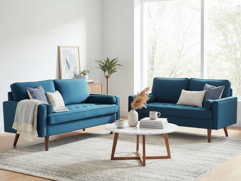 Gyllene Velvet Sofa Set - Blue