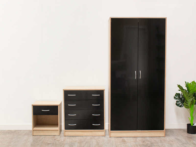 Bardalona Trio Bedroom Set - Gloss Black
