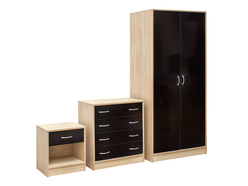 Bardalona Trio Bedroom Set - Gloss Black