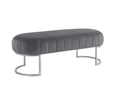 Lunare Velvet Ottoman Bench - Grey