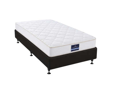 DS NZ Made SW Bed Base Black & Euro Top Mattress PIL20 with Pillow - King Single