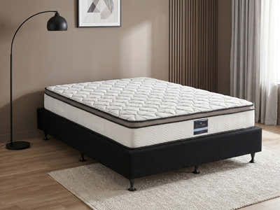 DS NZ Made SW Bed Base Black & Gel30 Mattress Queen