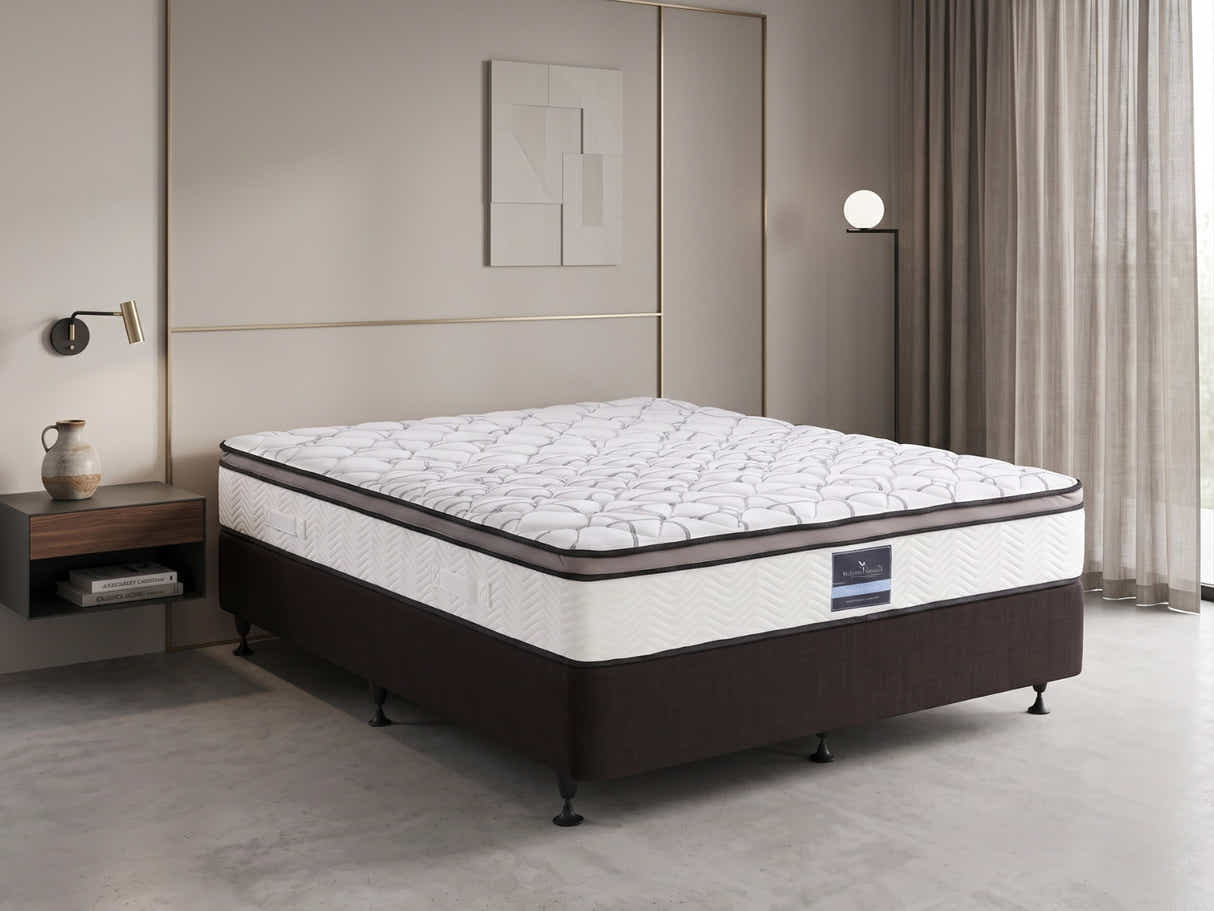 NZ Made SW Bed Base Black & GEL30 Mattress - Queen