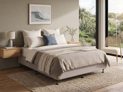 DS NZ Made SW Bed Base Light Grey - Queen