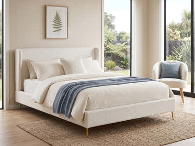 Santos Boucle Bed Frame - Queen