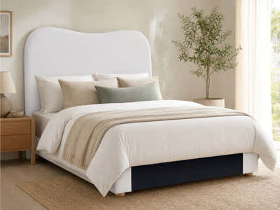 Alva Boucle Headboard White - Queen
