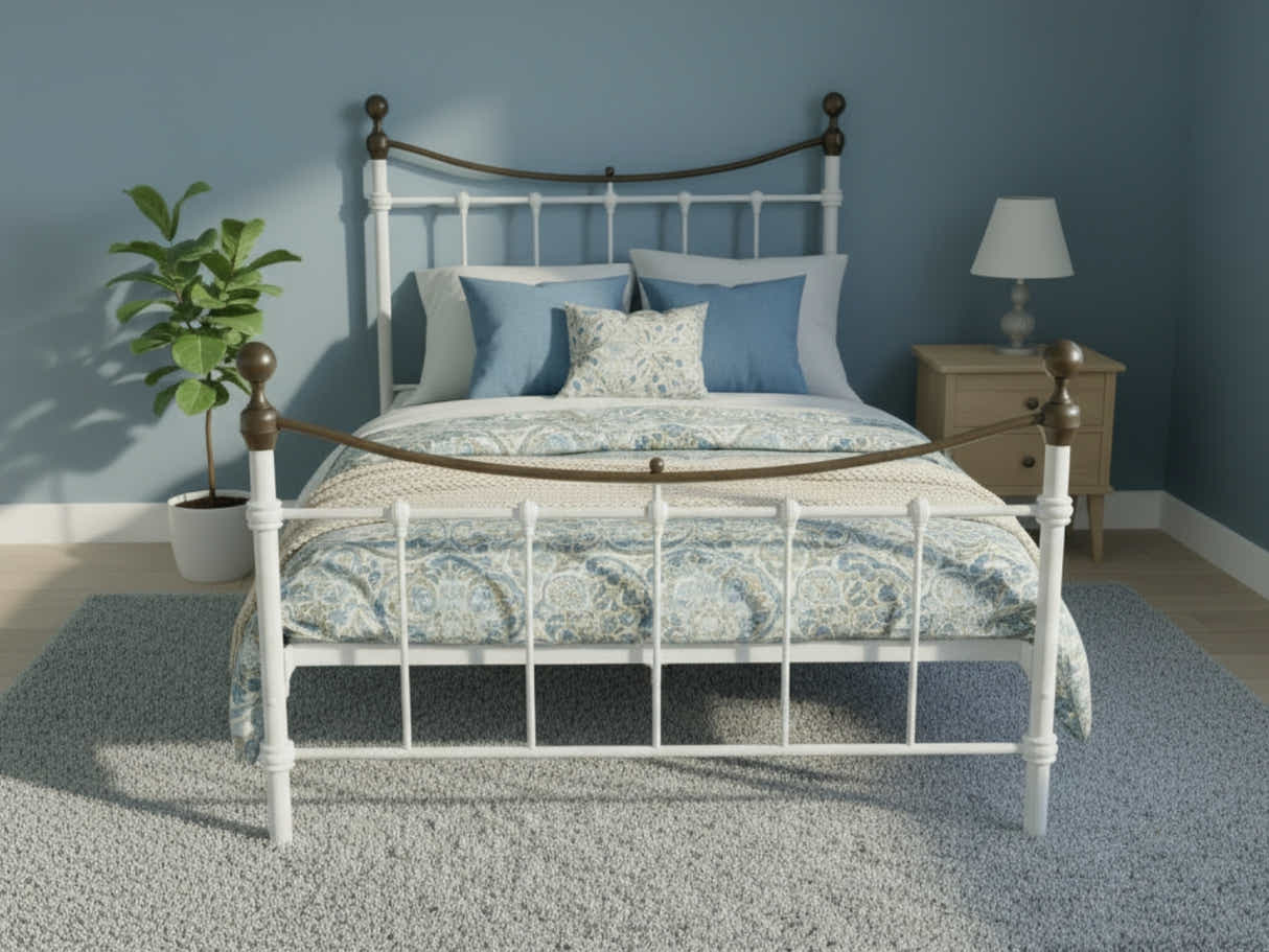 Victorian High Metal Bed Frame – King Single