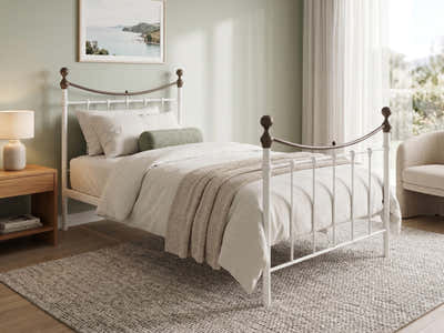Victorian High Metal Bed Frame – King Single