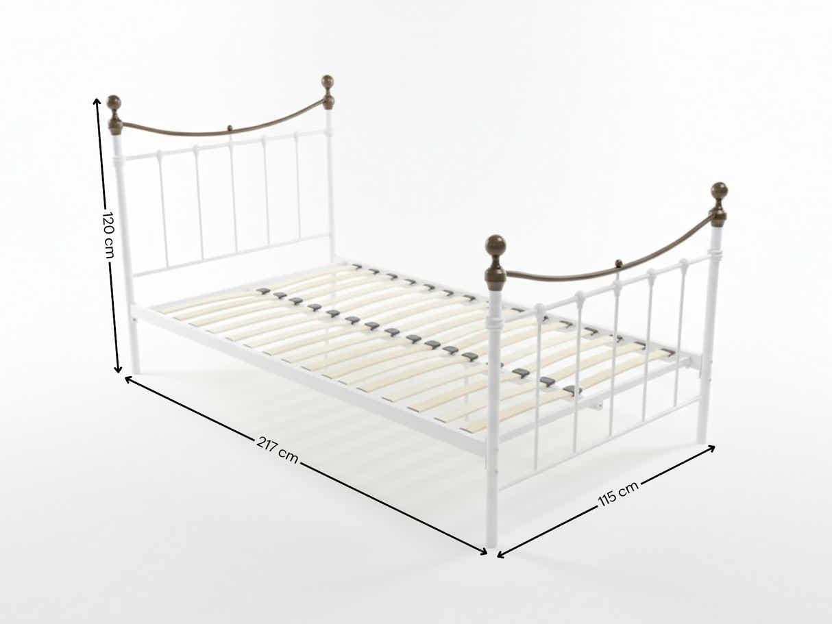 Victorian High Metal Bed Frame – King Single