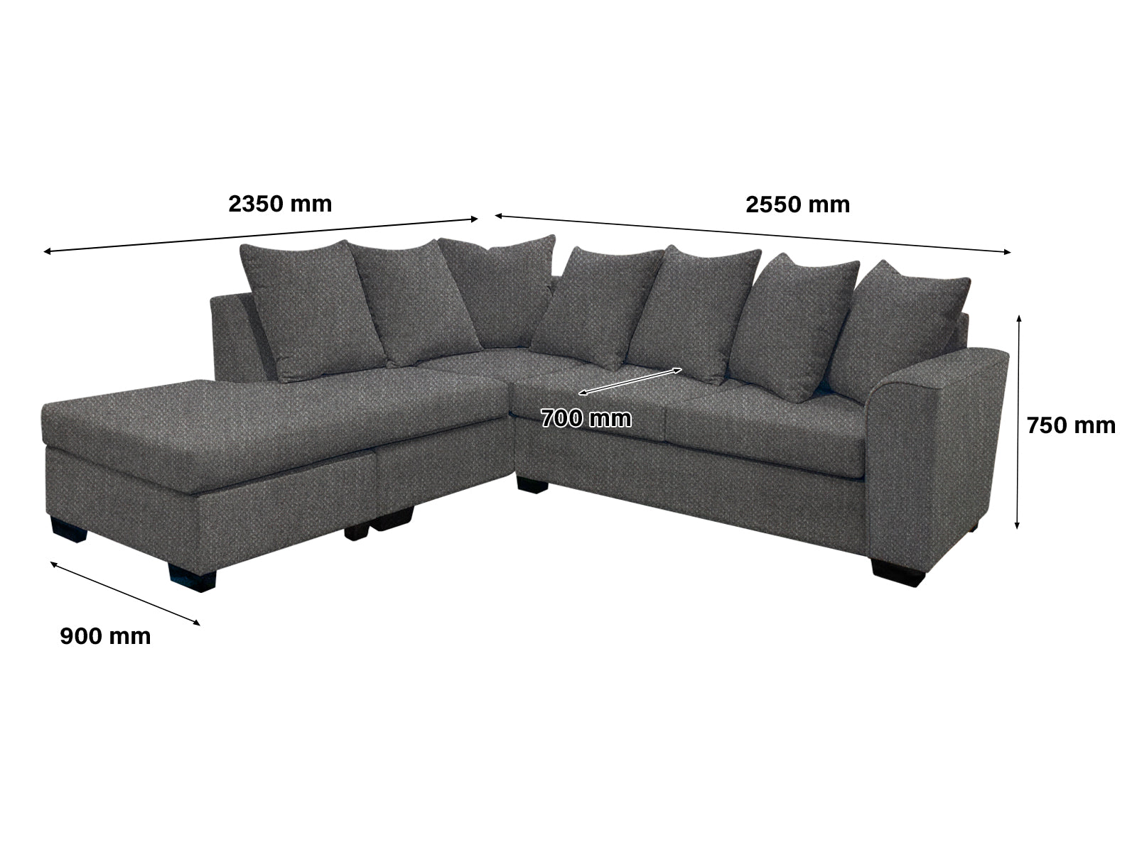 DS NZ Made Lavern Corner Sofa - Kido Black