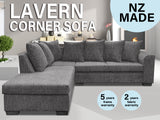 DS NZ Made Lavern Corner Sofa - Kido Black