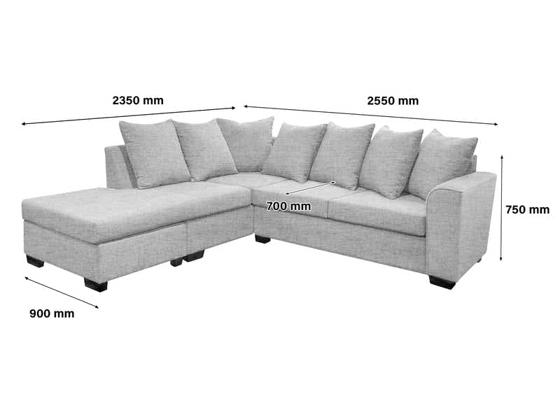 DS NZ Made Lavern Corner Sofa - Comfy Silver