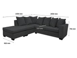 DS NZ made Lavern corner sofa Vish black