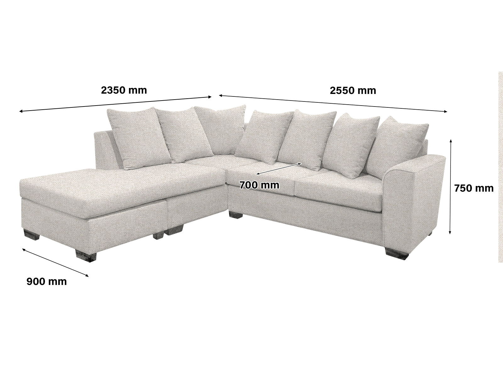 DS NZ Made Lavern Corner Sofa - Kido Marble