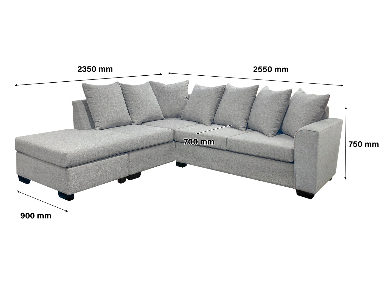 DS NZ Made Lavern Corner Sofa - Kido Steel