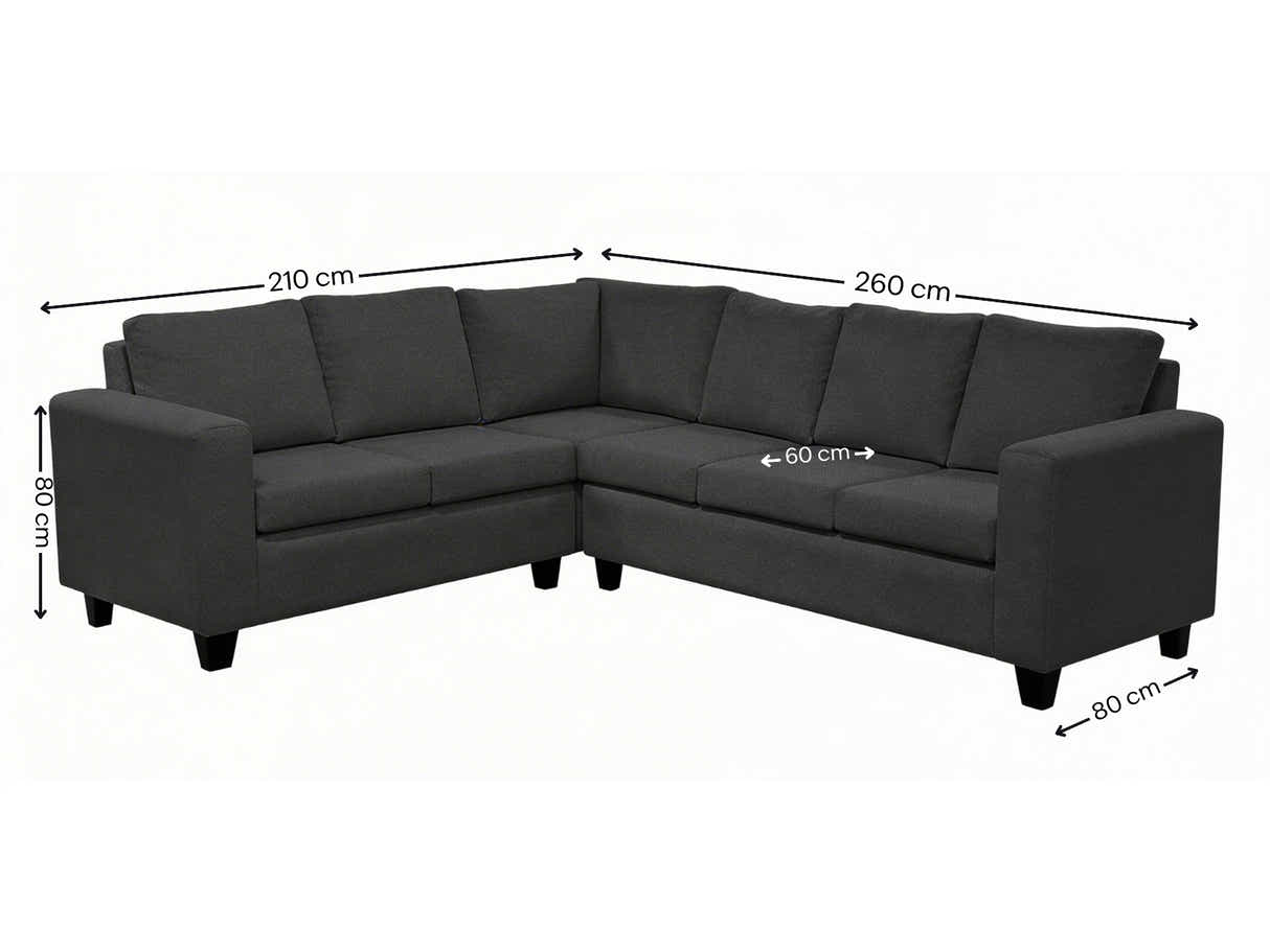DS NZ Made Kareena Corner Sofa - Vish Black