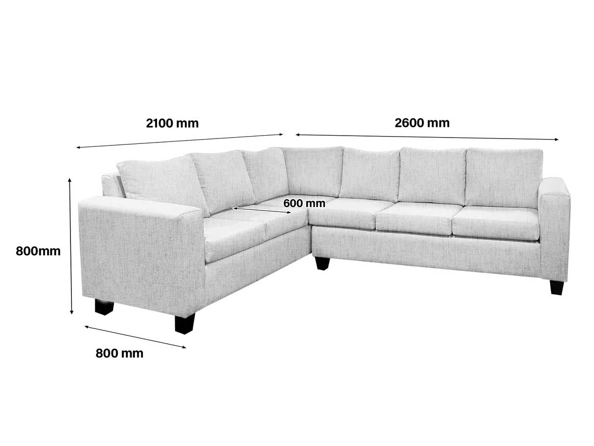 DS NZ Made Kareena Corner Sofa - Comfy Silver