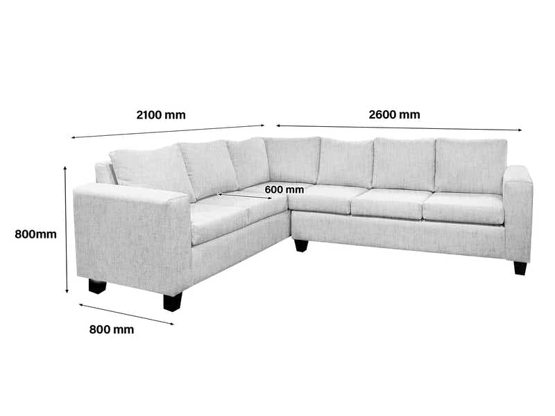 DS NZ Made Kareena Corner Sofa - Comfy Silver