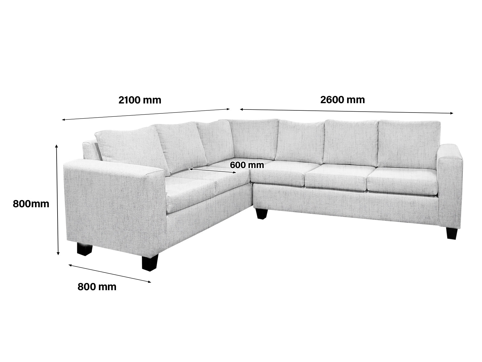 DS NZ Made Kareena Corner Sofa - Comfy Silver