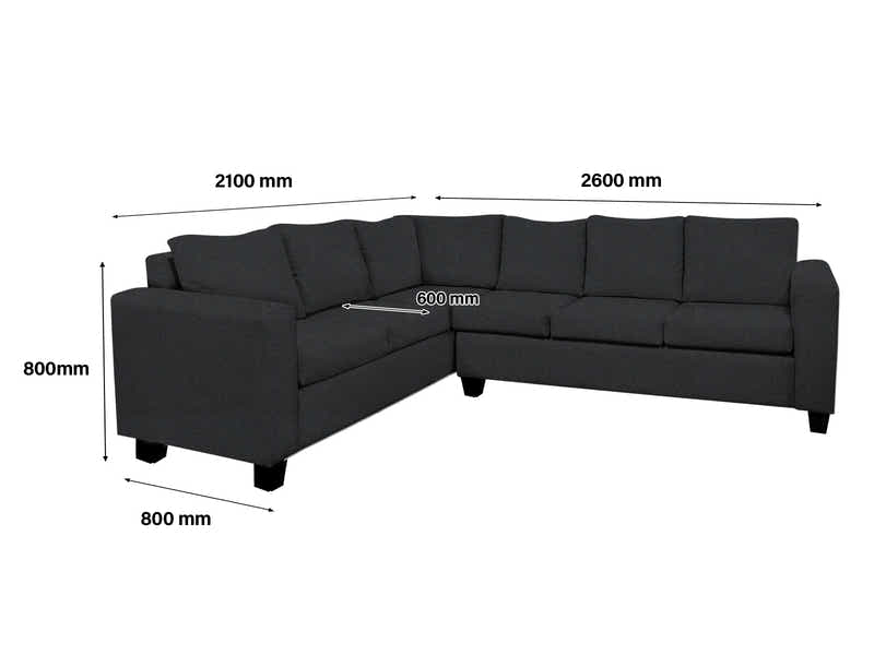 DS NZ Made Kareena Corner Sofa - Vish Black