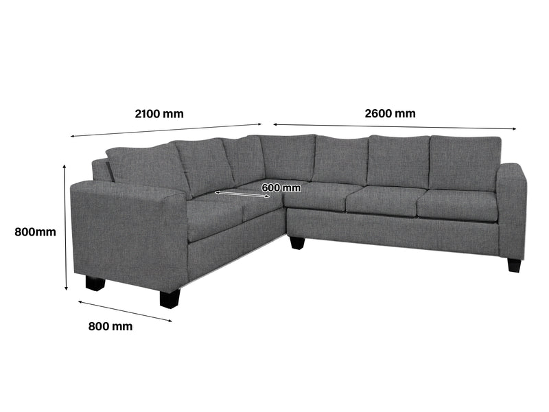 DS NZ Made Kareena Corner Sofa - Vish Grey